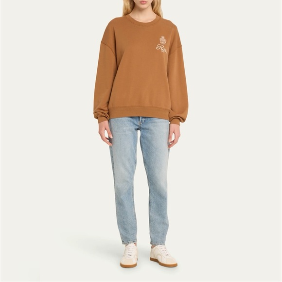 FRAME x Ritz Paris Breakfast In Bed Oversized Sweatshirt XL Camel Brown Collab - Picture 3 of 13